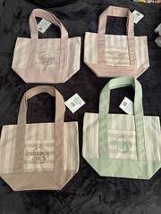 Trader Joe’s Striped Mini Canvas Tote Bag Bundle of 4 Spring Limited 2026 RARE