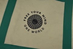 Free Your Mind One World Shopping Tote Bag Carry Storage Reusable 2 Handles