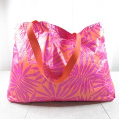 NWOT Water Resistant Reversible Pink Orange Tropical Tote Bag Target Open Story