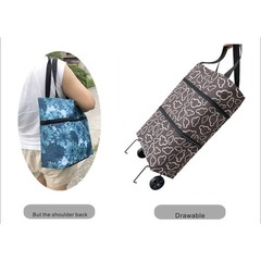 Reusable Grocery Bags with Waterproof Coating and Folding Wheels – Foldable T…