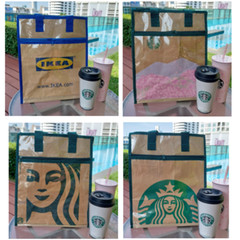 Ikea Starbucks Remade Tote Bag Eco Friendly Shopping Bag Handmade Women Men