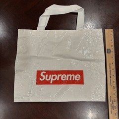 Authentic Supreme Reusable Shopping Bag White Red Box Logo Woven Tote BOGO Large