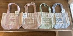 Trader Joe’s Striped Canvas Pastel Mini Tote Bags Multicolor 4-Pack