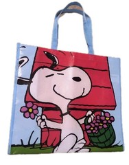 Peanuts Snoopy SPRING FLOWERS XL Reusable Tote/Shopping/Gift Bag NWOT! Free Ship