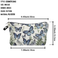 YULUENZE Butterfly Floral Cosmetic Bag for Women Cute Small 01