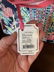 Lilly Pulitzer Market Shopper Pattern “Oyster Bay Navy” Tote Grocery Bag NWT