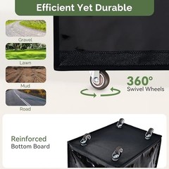 Rolling Shopping Bag with Wheels 142L Heavy-Duty Storage Organizer Large Black