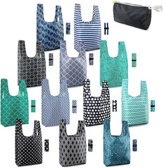 Gift Bags Reusable Grocery Bags Shopping Bags Large Tote Bag 12 Pack Foldable