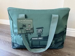 Trader Joe’s Large Dusty Blue Insulated Reusable Shopping Bag 8 Gal Zipper