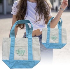 Trader Joe’s Mini Pastel Canvas Bag Tote 2025 LIMITED EDITION Blue