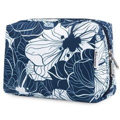 Narwey Cute Makeup Bag Travel Cosmetic 8.5″ x 5.9″ x 3.9″, Blue Lotus