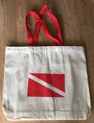 Diver Down Dive Flag Recycled Beach Tote Shopping Bag Dive Handbag Carry-All Bag