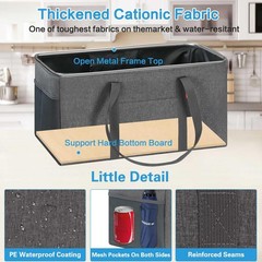 Extra Large Utility Tote Bag Wire Frame Foldable Reusable Grocery Beach Storage