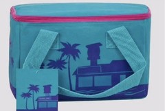 1 Trader Joe’s 2026 Mini Insulated Tote Summer Fun | Ice Blue with Pink Zipper