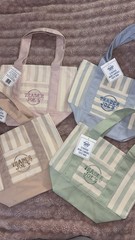 Trader Joe’s Mini Canvas Stripe Tote Bag, Reusable, Multicolor