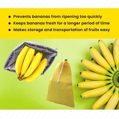 Gadgetime USA – Banana Drawstring Preserve Bag to Keep Fresh One Size, Yellow