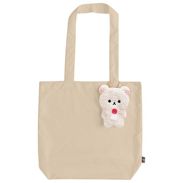 Korilakkuma Foldable Eco Bag w/ Plush Pouch Carabiner San-X Japan NEW