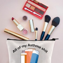 VAMSII Asthma Fighter Gift 9.25 x 6.69 inches, Inhaler Zipper Bag