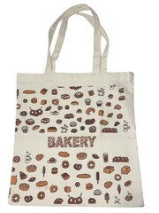 UNBRANDED Canvas Tote Bag With Pocket Top Handles Magnetic Close Bakery Print