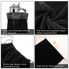 LEIFIDE 2 Pcs Large Size Silver Storage Bags 30″ x 24″, 17.7″ x 17.7″, Black