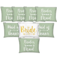 Whaline 8Pcs Bridesmaids Makeup Bags Wedding Bridal Cosmetic Sage Green