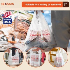 Glotoch Plastic Thank You Bags 1000 Count, 11.5″ x 6.5″ x 1000 White