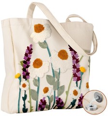 Miss Adola Aesthetic Embroidery Tote Bag for Women – One Size, Wild Flowers