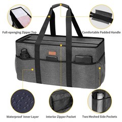 LHZK Stand Up Extra Large Utility Tote Bag with Lid, Utility Tote Bag with Me…