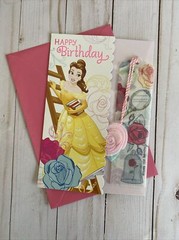 Belle Snow White Tiana Princesses Disney Reusable Gift Bag + Birthday Card New