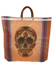2x Skulls Mexican Mesh Tote Bag Day of the Dead Bolsa De Maya Dia De Los Muertos
