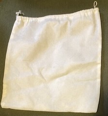 ✨One (1) Drawstring Bag Reusable White Shopping Grocery Travel Approx 12” x 12”✨