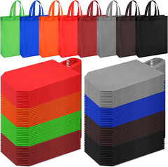 160 Pcs Reusable Non Woven Tote Bags – Colorful Grocery & Gift Bags
