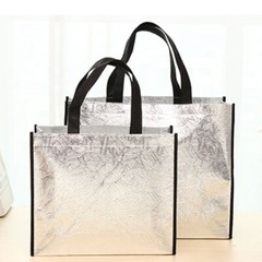 Foldable Laser Shopping Bag Reusable Waterproof Fabric Non-woven Bag Unisex