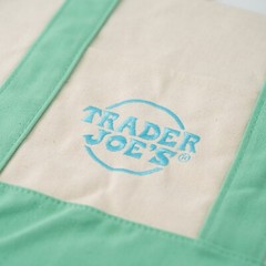 Trader Joe’s Pastel Mini Canvas Tote Bag 2025 LIMITED EDITION MINT GREEN