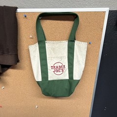 Authentic Trader Joe’s Reusable Canvas Tote Bag Green/Beige