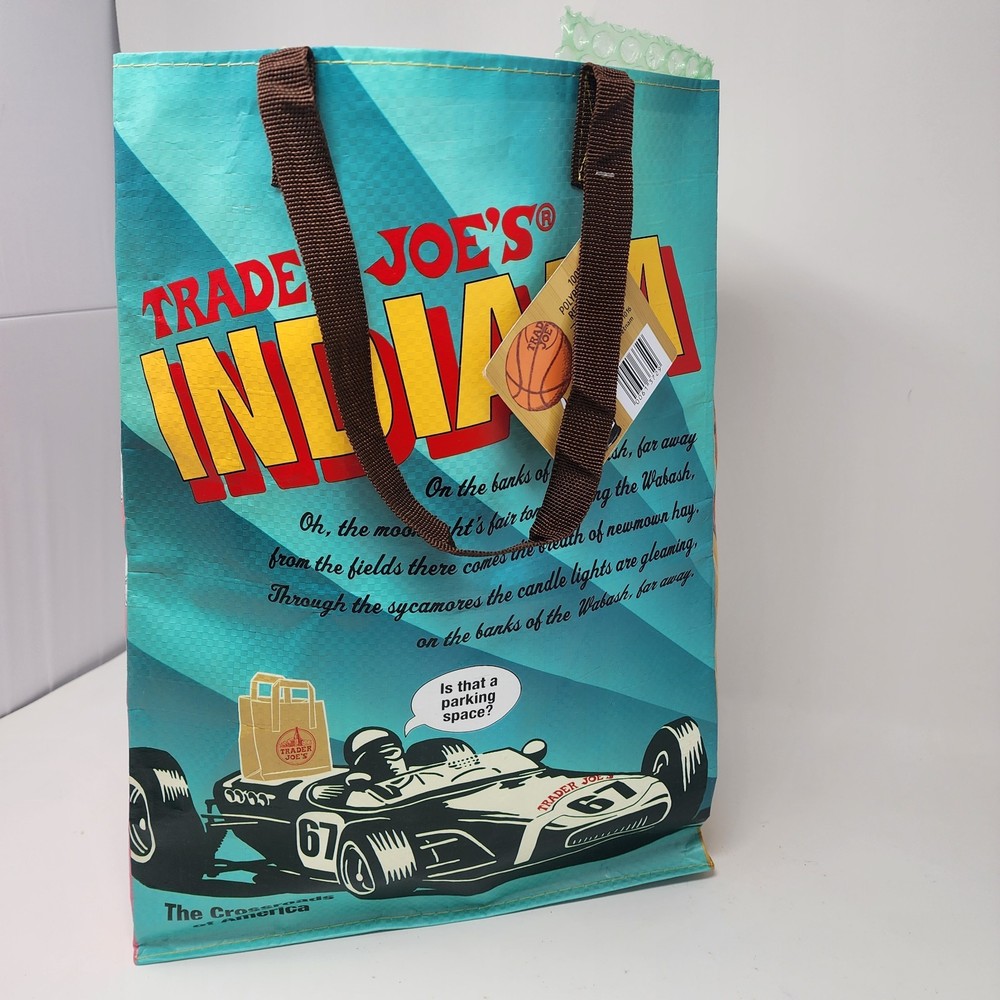Trader Joe’s INDIANA Reusable Shopping Grocery Tote ECO Bag NWT Race Car