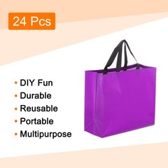 24Pcs Reusable Gift Bags with Handles 10.6 x 13 Inch Purple