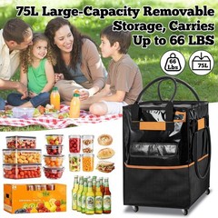 Multi-Functional Rolling Tote – 75L Capacity for Groceries, Storage & Travel