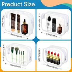 12 Pack Clear Toiletry Bag Portable Travel Bags PVC Cosmetic Bags…