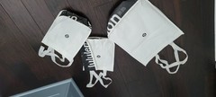 Lululemon Reusable Shopping Tote Bag 1 Large 2 sm,white black Lot 3 gift bags