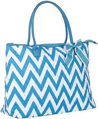NEW BLUE CHEVRON SHOPPING BAG TOTE TRAVEL LUGGAGE HANDBAG CARRY ON OVER NIGHT