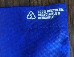 2 Urban Outfitters Blue Logo Graphic 100% Recycled Reusable Tote Bag Large