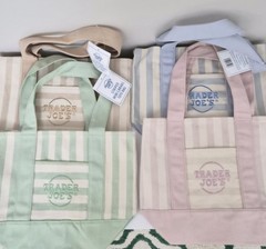 Trader Joe’s Mini Striped Canvas Tote Bag, Multicolor Assorted Colors