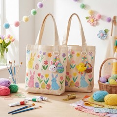 24 Pack Canvas Tote Bags with D-ring, 9 x 8 x 4 Inch Mini Small Blank Sublima…