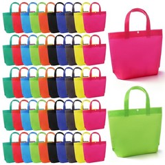 50 Pcs Non Woven Fabric Reusable Shopping Bags, Multi Color Foldable Tote Bag…