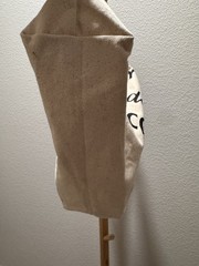 Fun Canvas Reusable Tote. Faux Leather Straps. Reusable. 16x14x3in