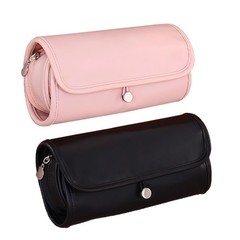 LKYQ travel makeup bag,women’s large capacity bag,PU leather Black-1