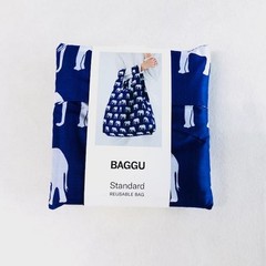 BAGGU Eco Friendly Tote Bag Rare Animal Print Pattern Elephant Blue Standard