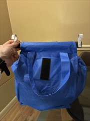 11 Double Hanging Blue Cloth Walmart Bags Heavy W/ Duty Hardware, Folding Bottom