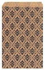 100 Pcs 5″ X 7″ Damask Paper Gift Bags Shopping Sales Tote Bags Brown With Black